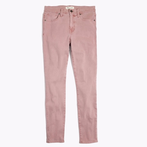 Madewell Sz 26 9”High Riser Skinny Skinny Crop Jeans Pink - Picture 2 of 11
